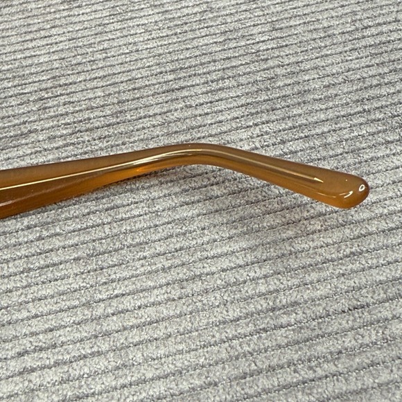 Lu Goldie‎ Salome Amber Honey Rectangular Y2K Sunglasses UV400 Retro Slim Frames